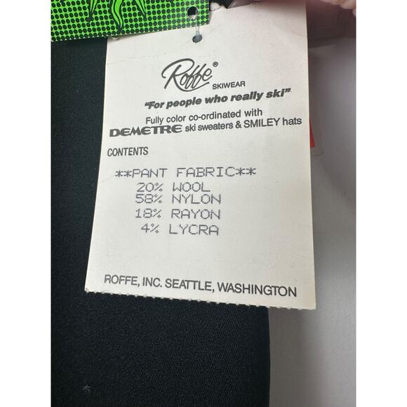 NEW Roffe Womens VTG Jett Ski Pant Size 10 Regular Black Stretch Stirrup 90s C2 - Picture 4 of 7